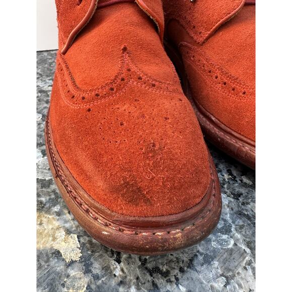 FLORSHEIM by DUCKIE BROWN Mens 11.5 D Leather Wingtip Boots Red main image 10